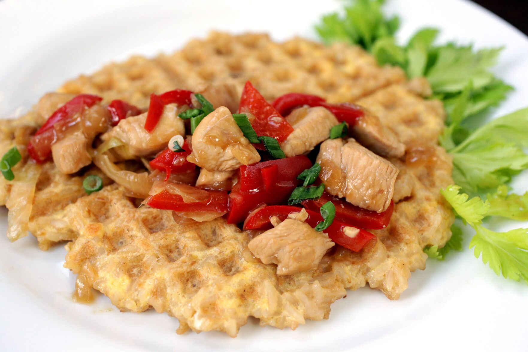Waffled foods